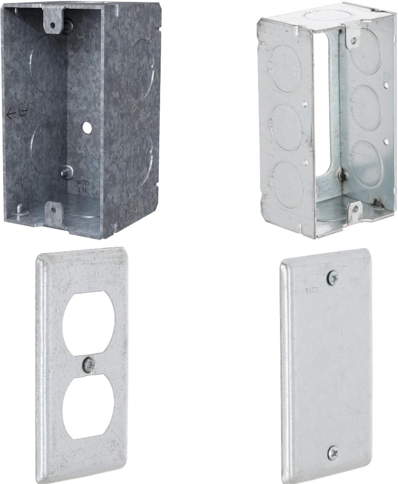 Hubbell RACO 674 Welded Handy Box, Extension, and Cover